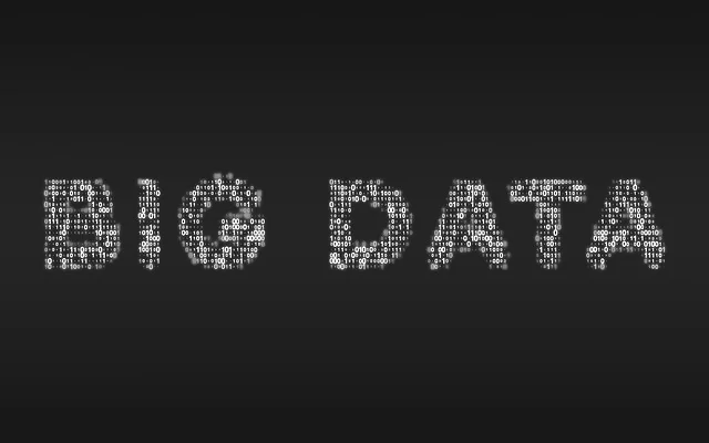 Image avec marqué Big Data en numéro (données) sur fond noir